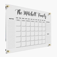 PERSONALIZED Acrylic Family Personalized Calendar 2026 Monthly Calendar Month...