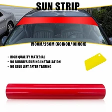 60"x 10" Red Windshield Sun Visor Vinyl Decal Strip Film Banner Sticker EAX