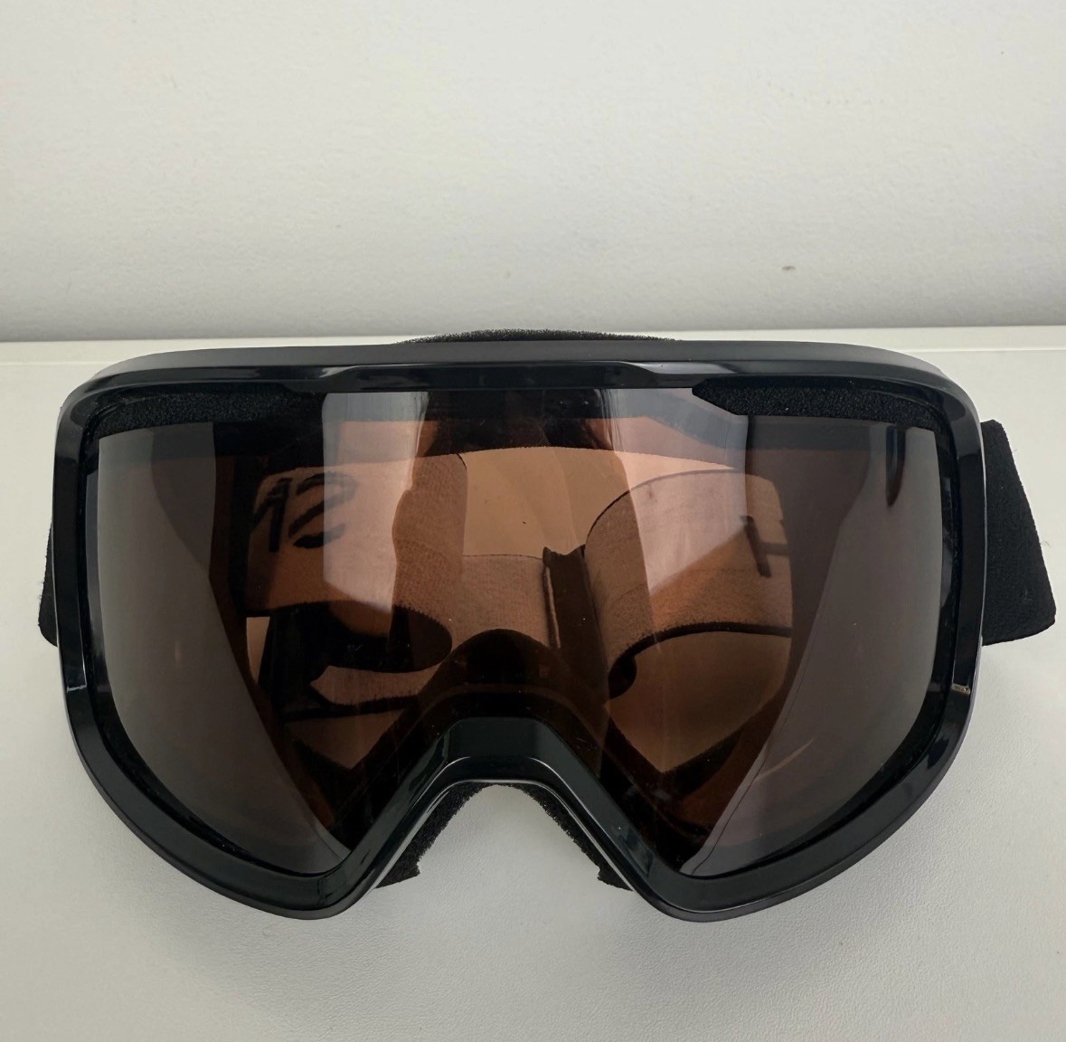 Ing Goggles Orange Yellow Tinted Lens Black Strap