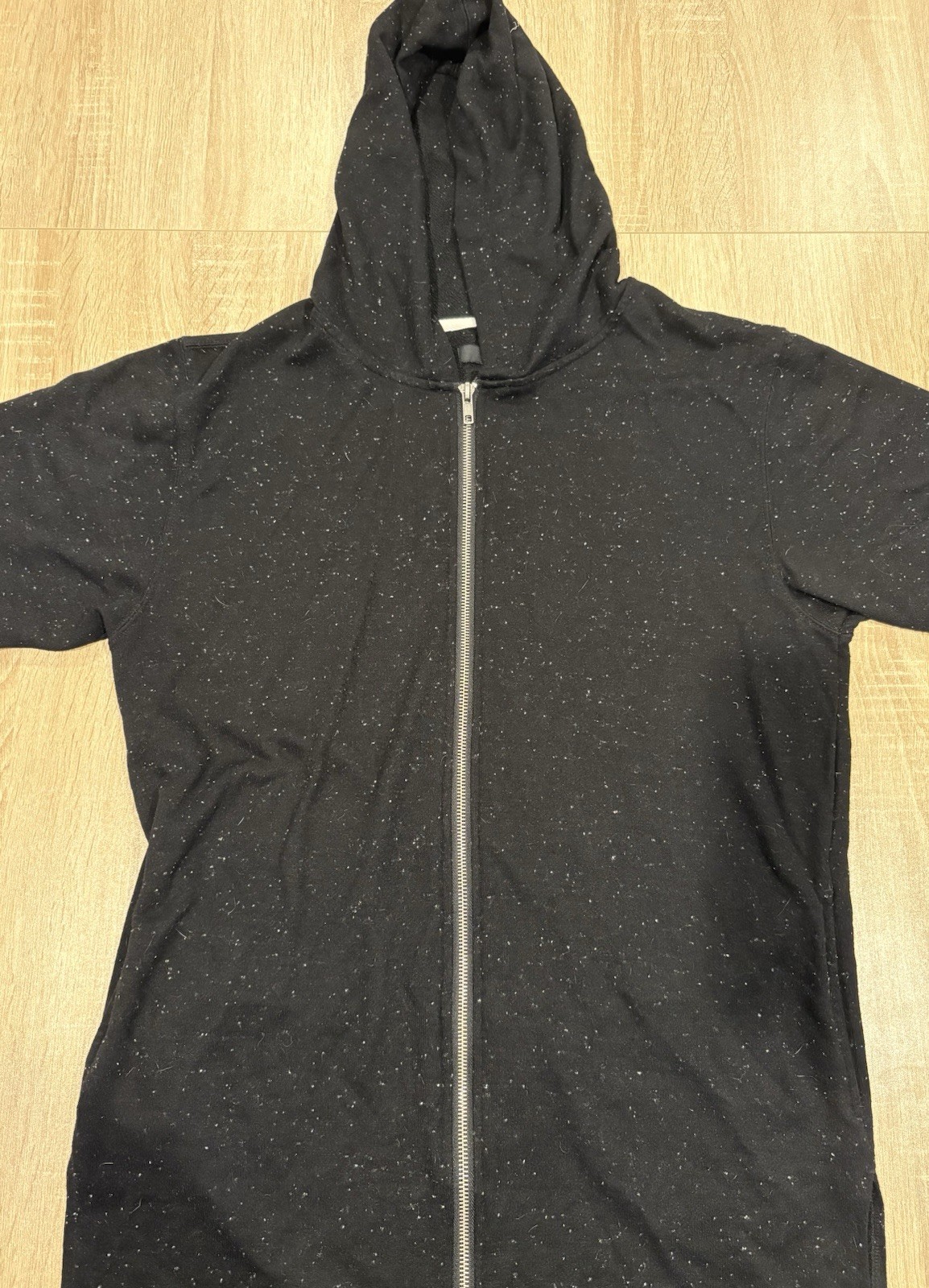 Elwood Mens Short Sleeve Black Speckled Hoodie Size Medium