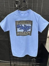 International Cryptozoology Museum Uni-Sex Shirt - Light Blue Small No Tags