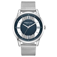 Kenneth Cole Men's Watch Blue Dial Silver Stainless Steel Bracelet KCWGG2270904