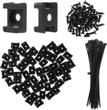 Premium Cable Zip Tie Mounts Kit - 60 Packs Wire Management Holder & Cable Clips