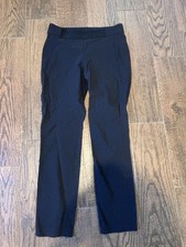 Simply Vera Vera Wang Black Dress Pants Pull-On Flat Front Solid Straight Leg