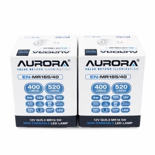 Aurora MR16 LED Bulb 5W 12V GU5.3 4000K Cool White 520lm Non Dimmable 2 Pack