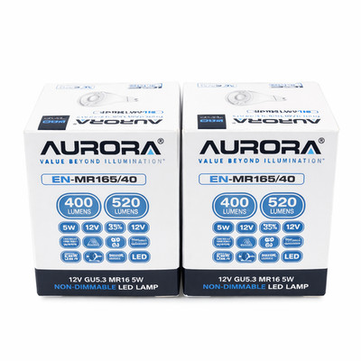 Aurora MR16 LED Leuchtmittel 5W 12V GU5.3 4000K kaltweiß 520lm nicht dimmbar 2er Pack
