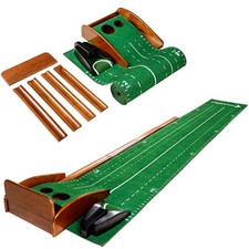 Golf Putting Green Indoor Outdoor Practice Mat with Ball Return 118 18 in