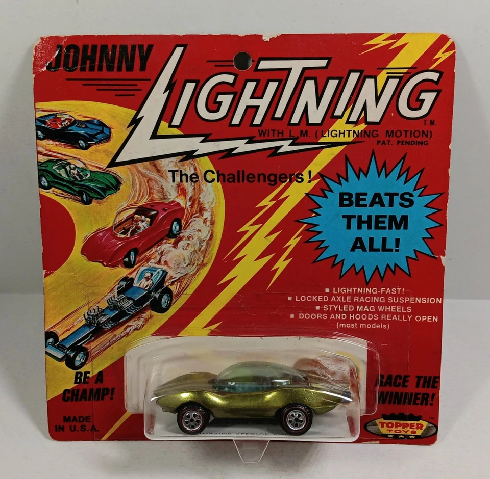 Johnny Lightning Topper (1969) TURBINE SPECIAL X-2000 Lime Gold "FAST SHIPPING" - Image 2 of 4