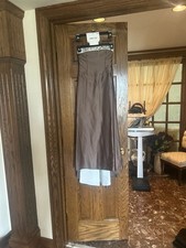 Alfred Angelo Strapless Brown Formal Gown with Embroidered Trim