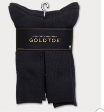 Gold Toe Men's Crew Socks, 6-Pack, Black, Size 6-12.5