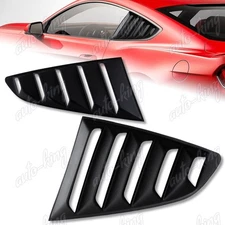 BLK ABS SIDE 1/4 QUARTER WINDOW LOUVERS SCOOP COVER VENT FIT 15-20 FORD MUSTANG
