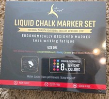 Artrezor Chalk Marker Set Of 8 Vibrant Colors Erasable Non Toxic Water Based