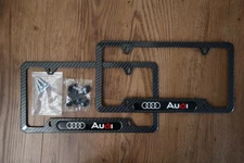Audi Carbon Fiber-Style License Plate Frames (Set of 2) – Hardware Included
