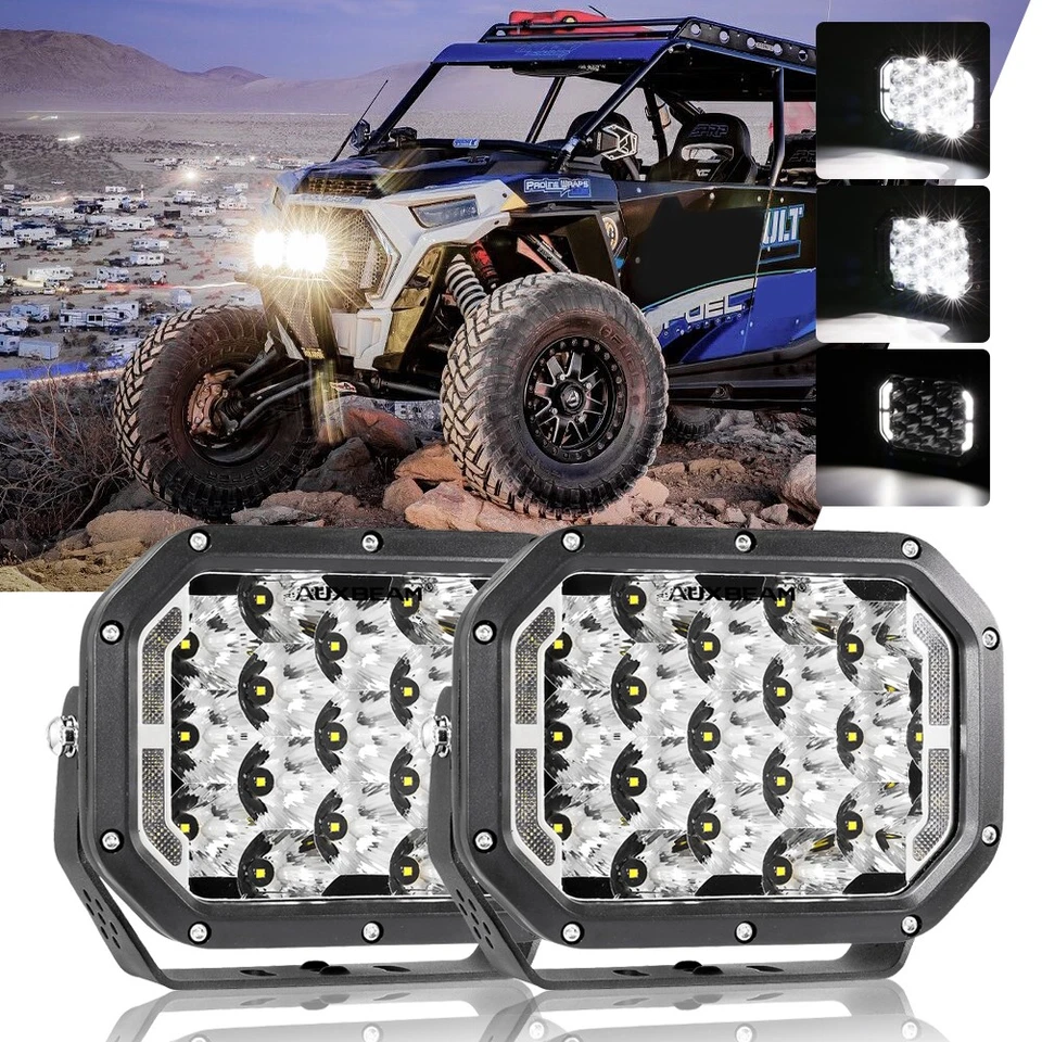 AUXBEAM 7 pulgadas LED barra de luces de trabajo punto de inundación DRL lámpara antiniebla luces de conducción todoterreno Foto 4 de 4