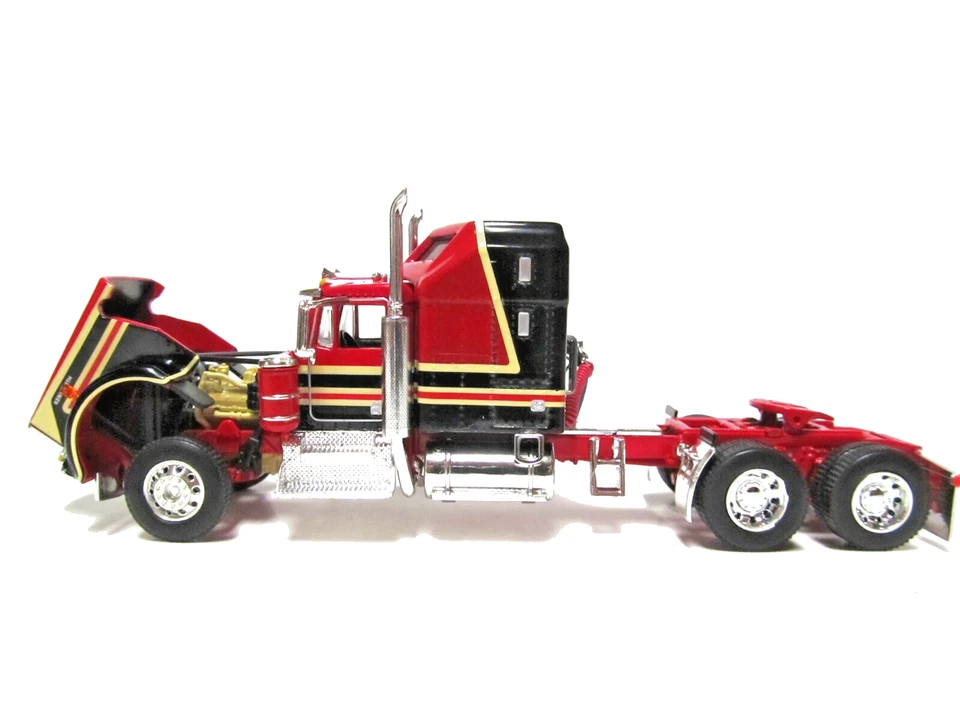 DCP, FIRST GEAR 1/64 SCALE W-900A KENWORTH AERODYNE, RED & BLACK, TAN STRIPE - Image 4 of 4