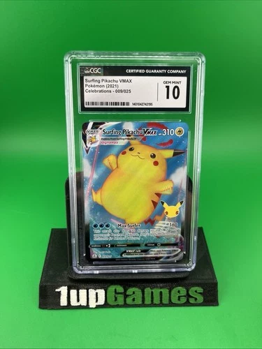 2021 Pokemon Celebrations Surfing Pikachu VMAX FULL ART 009/025 CGC 10 GEM MINT