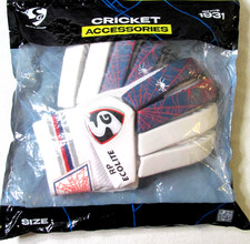 SG Ecolite Cricket Batting Gloves Adult White Red Left Handed New Open Package"