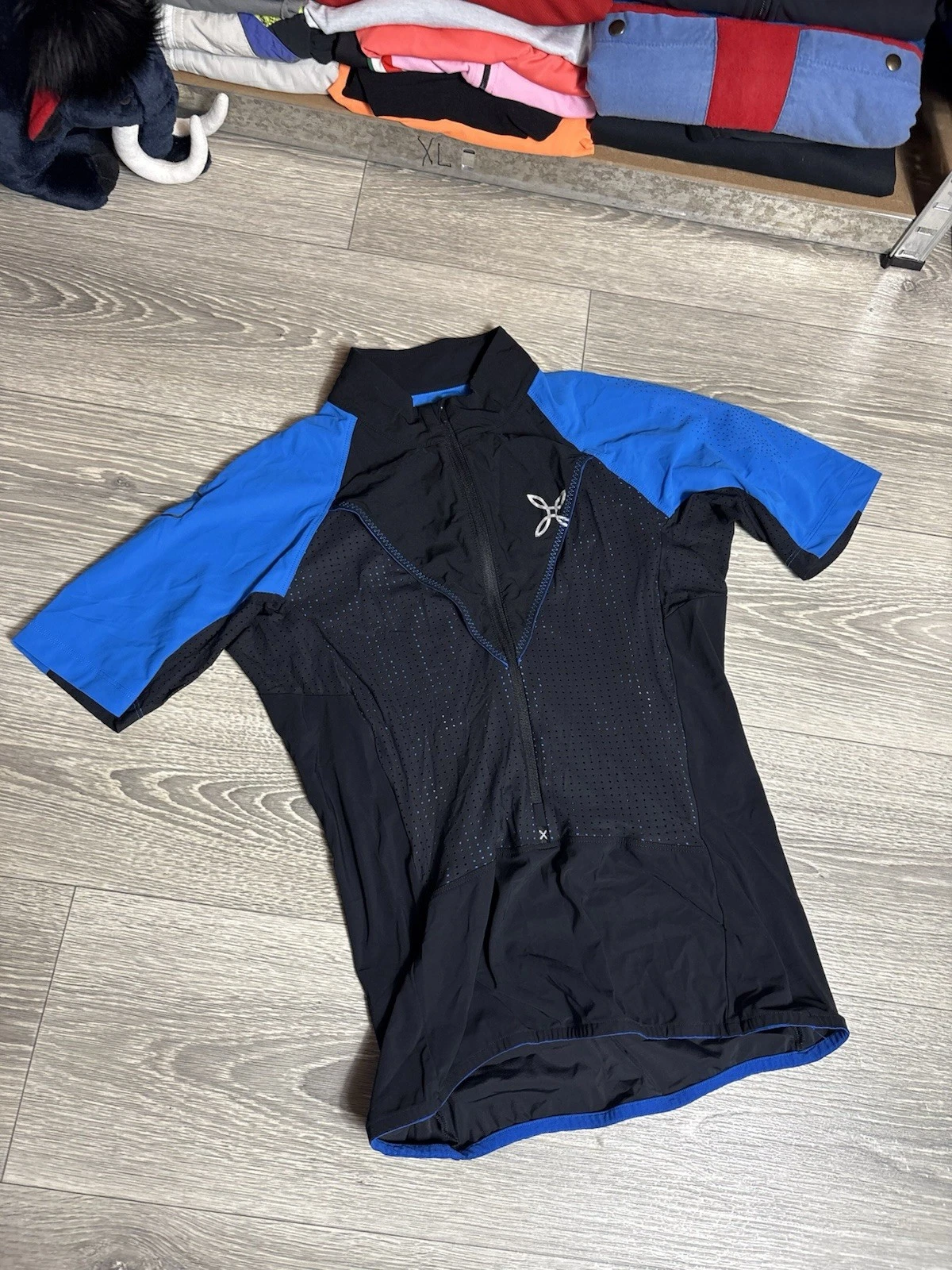 Montura Trail Pro Race Shirt Running Men’s Size S Small Black Blue Hiking