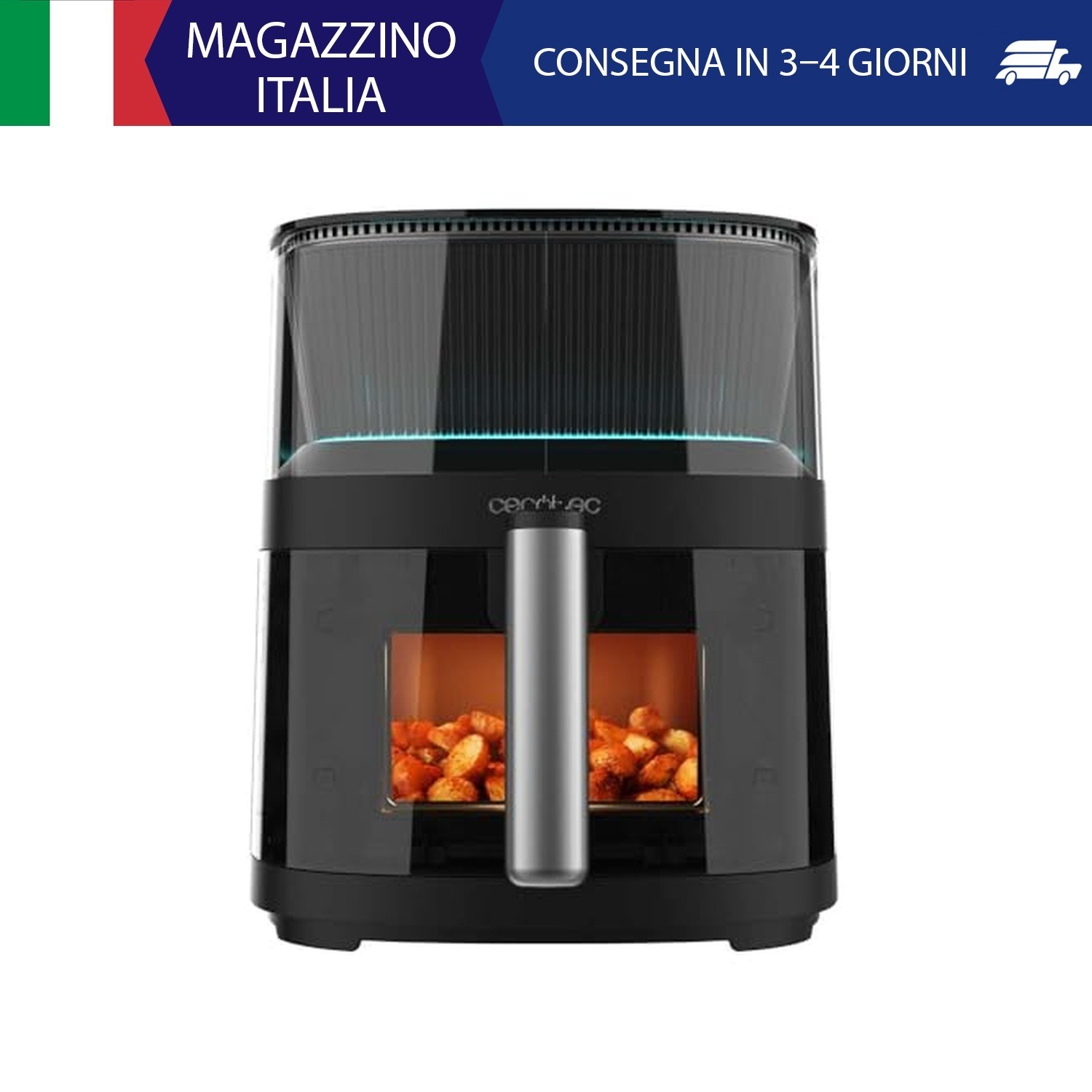Cecotec Cecofry Neon 5000 Friggitrice ad Aria, 5 L, Spruzzo d'Acqua per una Cott