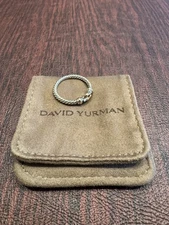 David Yurman Petite Buckle Ring Sterling Silver & 18K Yellow Gold 9.5 w/ Pouch