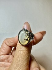 Sterling Silver Mother of Pearl Stone Ring size 9