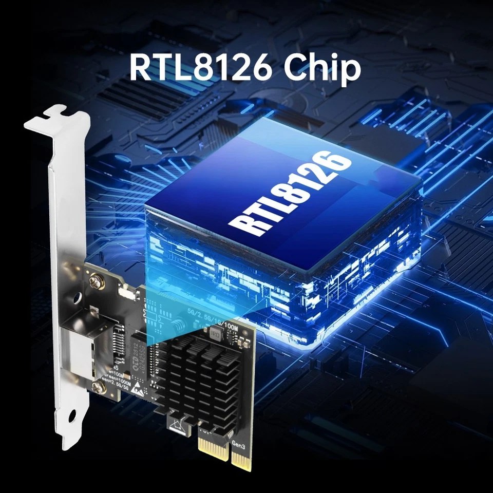 5Gb Base-T Network Card RTL8126 Controller 5Gbe RJ45 Port NIC Card Windows 10/11 - Image 2 of 4