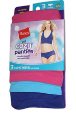 3 Panties Size 5/ 6 HANES Tagless HIPSTERS ultra lightweight breathable no lines
