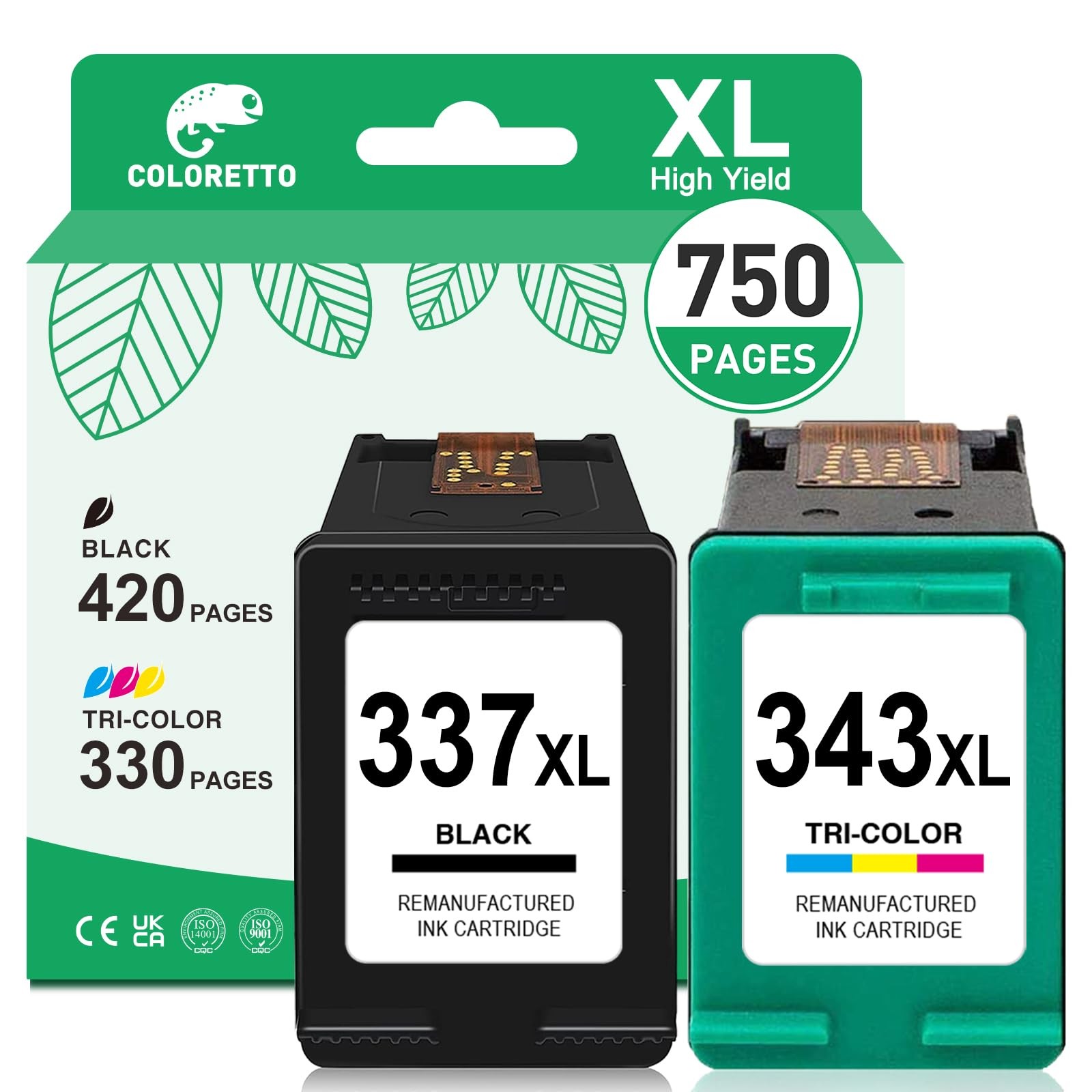 Cartouche 337 343 XL encre remanufacturée pour imprimante HP multipack noir et couleur