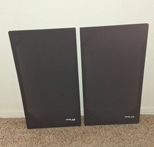 Pioneer HPM-60 Speaker Wooden Grill Frames Grilles w Badges - Pair