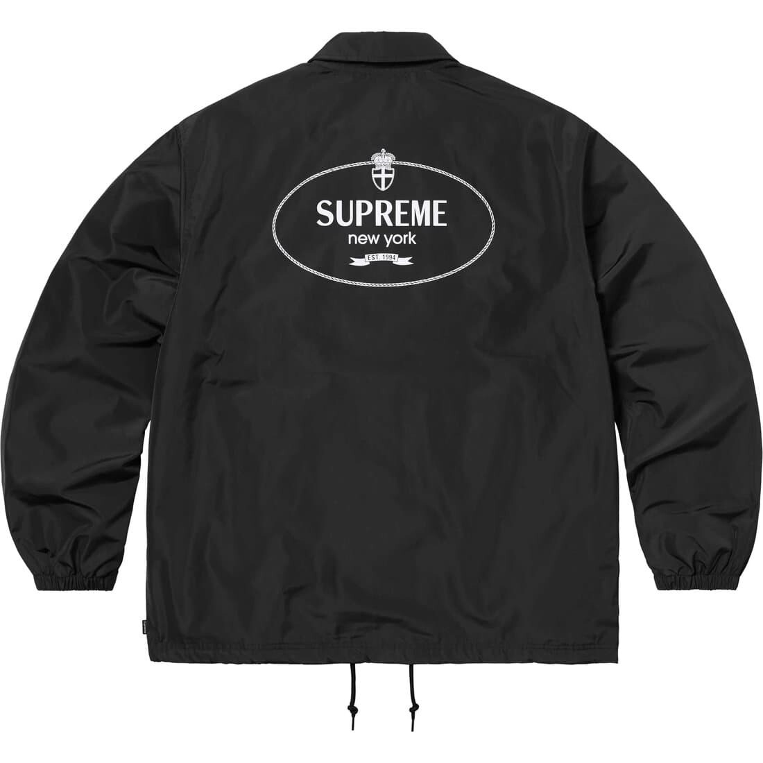 New Unopened Supreme Crest Coaches Jacket Black 24FW Black Crest 