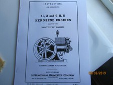 1925 International Harvester 1 1/2 to 6 HP Kero Engine Instruction Manual EK mag