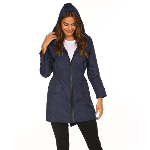 Raincoat Waterproof Jacket Outdoor Jackets Outwear Windbreaker Zipper Solid ∂ - Picture 2 of 17
