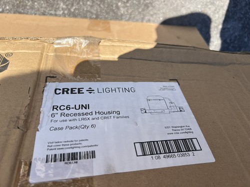 Cree Lighting 6" Recessed Light Housing ~ 6-PACK RC6-UNI for LR6X/CR6T Families - Picture 2 of 2