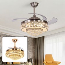 Retractable LED Ceiling Fan Light Remote Cont...