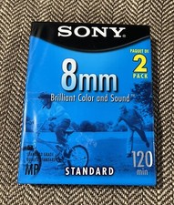 NEW SONY 8mm Video Cassette Brilliant Color Standard 120 Min. 2 Packs Sealed