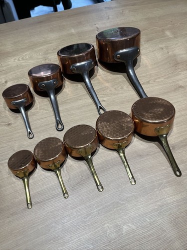 Lot De 3 Petites Casseroles En Cuivre Vintage – Compatibles Gaz