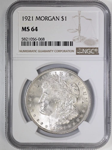 1921 Morgan Silver Dollar $1 NGC MS64 Blast White Great Luster