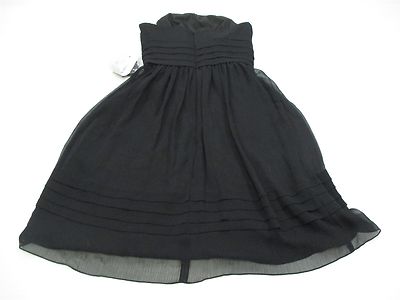 black prom dress david's bridal Size 6 Strapless A-line Black Tea Chiffon black formal dress