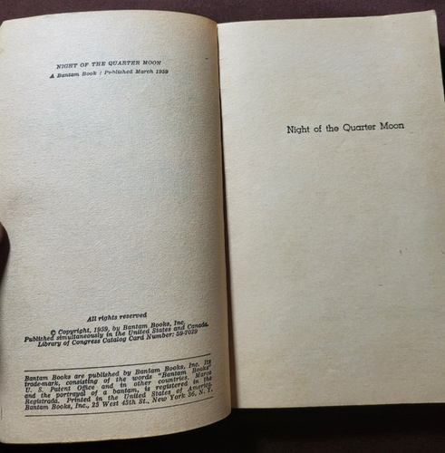 Night of the Quarter Moon by Franklin Coen 1959 Bantam Paperback - Picture 7 of 7