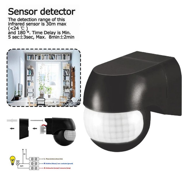 AC 110-240V 180 Degree Motion Sensor Automatic Infrared PIR GX Sensor Q7H5 AC 110-240V 180 Degree Motion Sensor Automatic Infrared PIR GX Sensor Q7H5