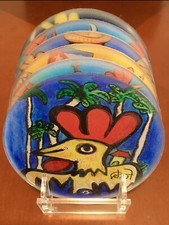 BEAUTIFUL & ARTISTIC FUSTERLAND SAUCER SET BY JOSE RODRIGUEZ FUSTER (JUTIADULCE)