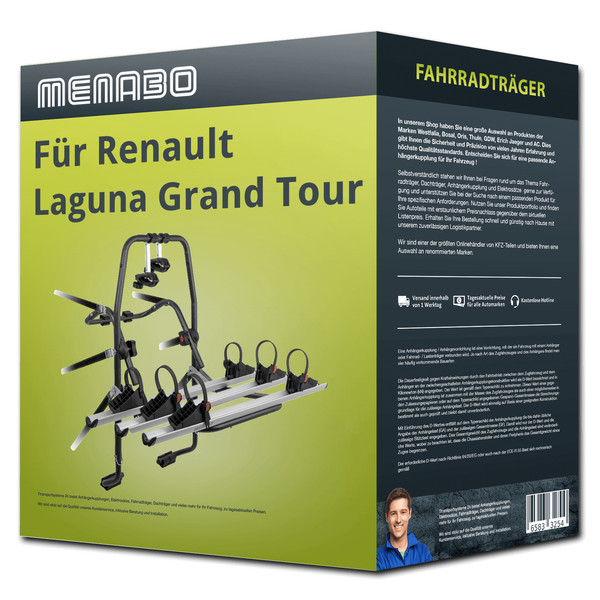 Menabo FahrradträGer Stand Up 3 FüR Renault Laguna Grand Tour I Typ K56 NEU-image