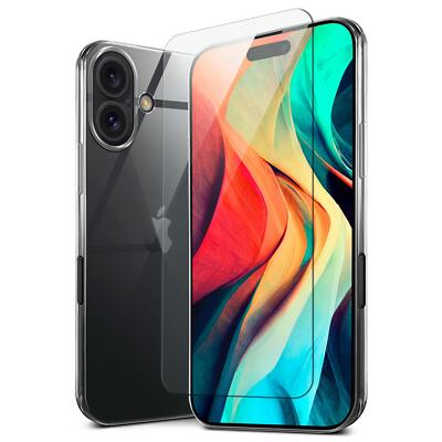 Handy Hülle für Apple iPhone 16 Plus Silikon Case Schutz Bumper mit Panzerfolie