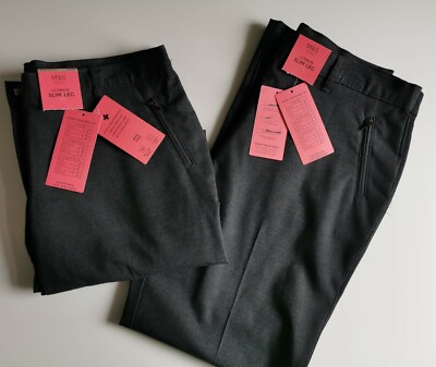 M&S Mädchen Schule, Hose mit schmalem Bein, grau, kurze Länge, 17-18 Jahre