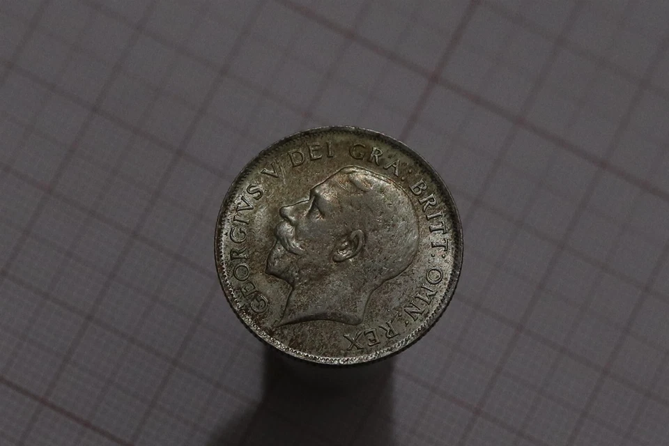 🧭 🇬🇧 UK GB SHILLING 1922 SILVER HIGH GRADE LOVELY TONING B75 #Z8035 - Image 3 of 3