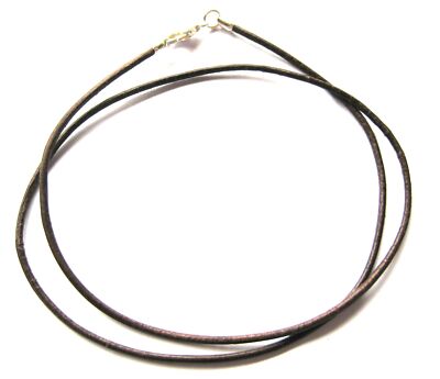 Lederband Schwarz 40 Cm Mit Karabinerverschluss Aus Messing – Für Schlüssel, Hundemarke & Mehr