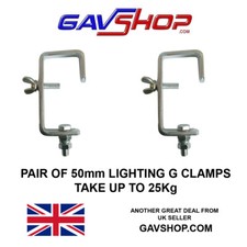 2 x Heavy Duty Pair Professional Disco Lighting Truss G Clamps for 50mm Trussing