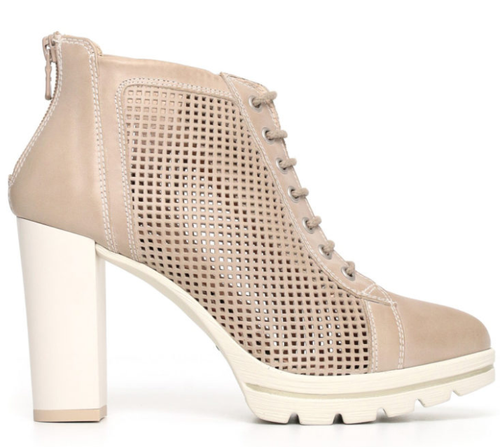 Stivali Donna Nerogiardini Tronchetto Beige Color Champagne Stivaletto-  CommercioVirtuoso.it