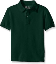 Nautica Boys' Big School Uniform Short Sleeve Polo Shirt, Button Closure, XL7