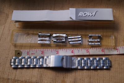 VINTAGE BOXED NOS  ROWI WATCH BRACELET 18 & 20mm ROUND & STRAIGHT ENDS